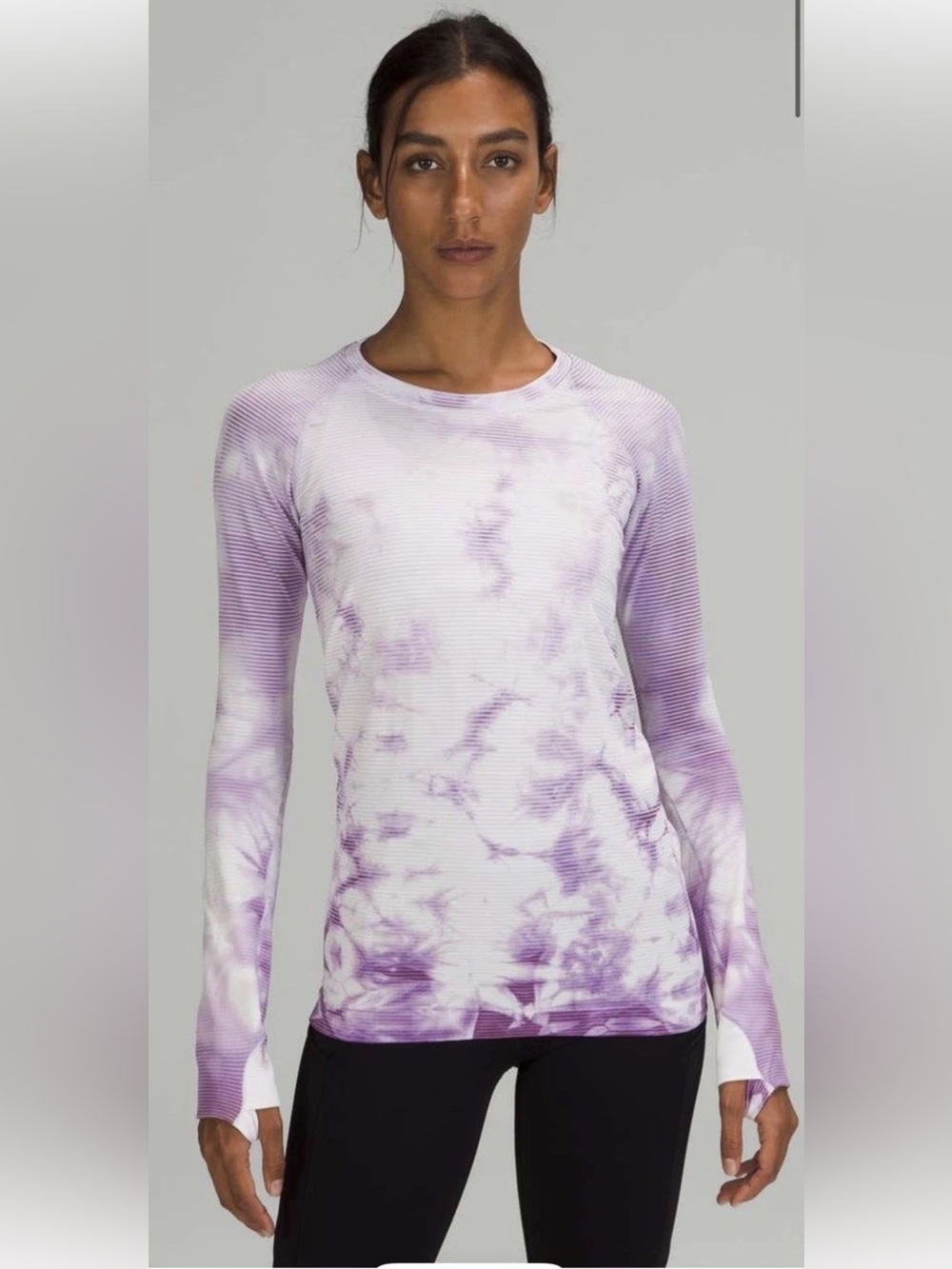 Lululemon Swiftly Tech 2.0 Long Sleeve Top Purple Tie Dye Size 4 Athletic